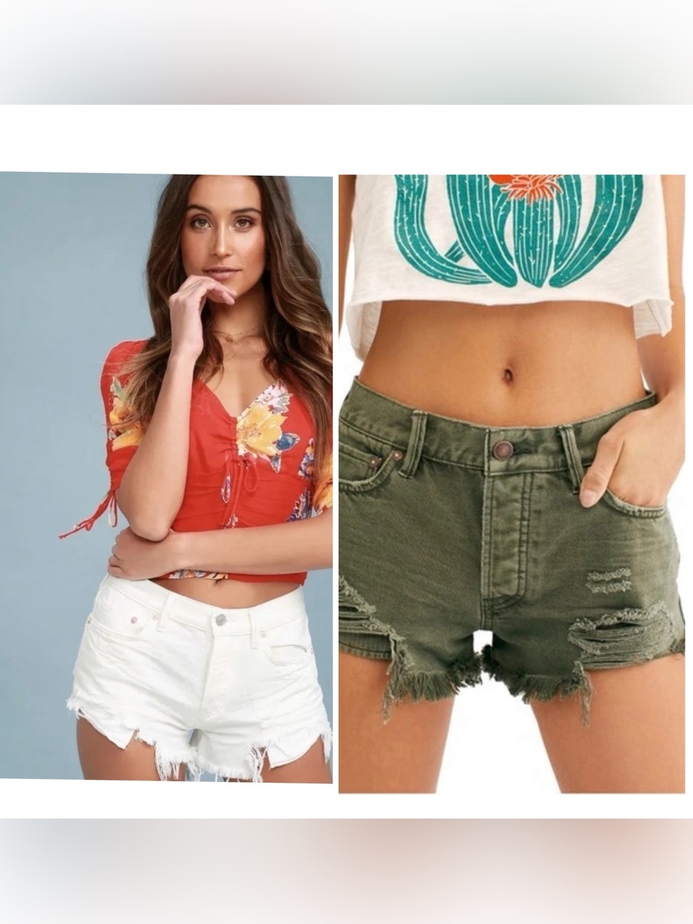 Free People Loving Good Vibrations Cut Off Shorts Bundle Both in Size 27